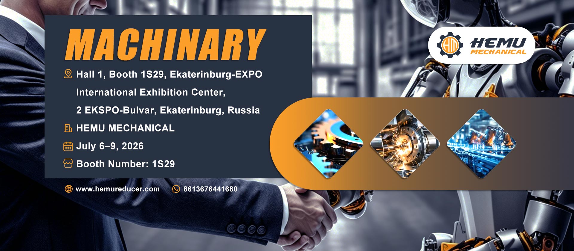HEMU Mechanical exhibirá soluciones de cajas de cambios y motores de engranajes en INNOPROM 2026 en Rusia